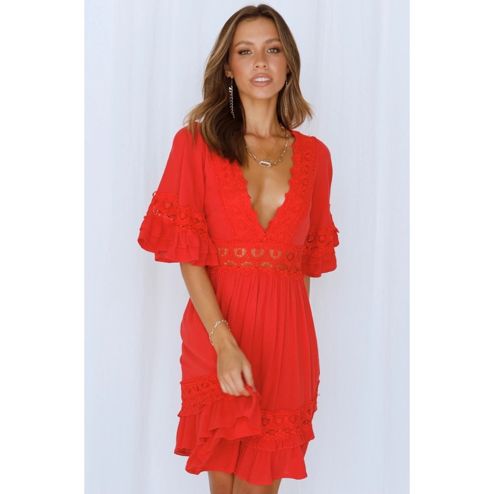 Red Mini Dress - Picture 6 of 10